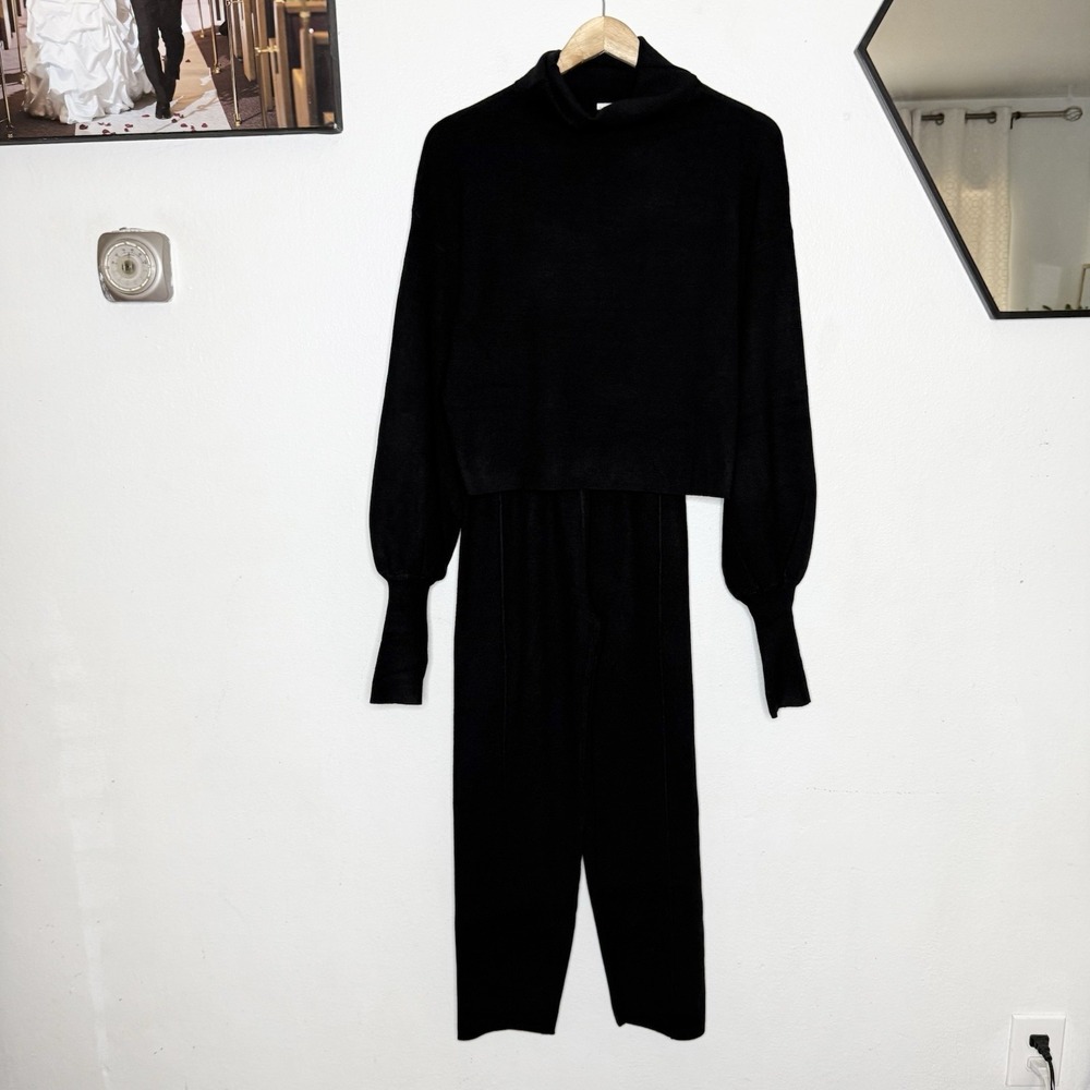 New Silk And Salt Luxe Lounge Set Long Sleeve Knit Turtleneck Women's XS